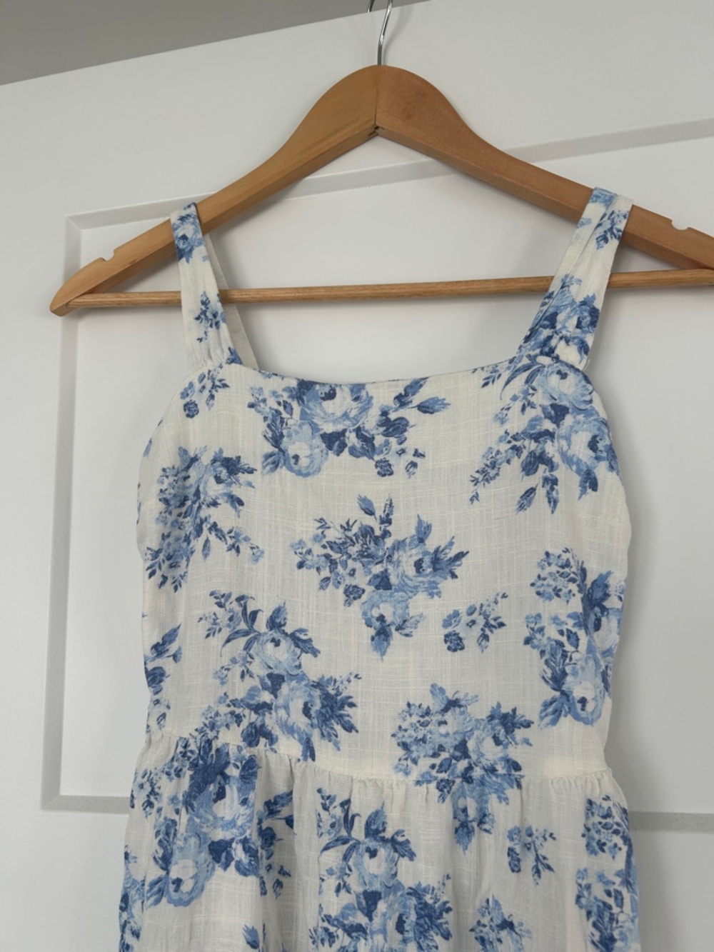 Floral Blue & White Mini Sundress - Picture 3 of 10